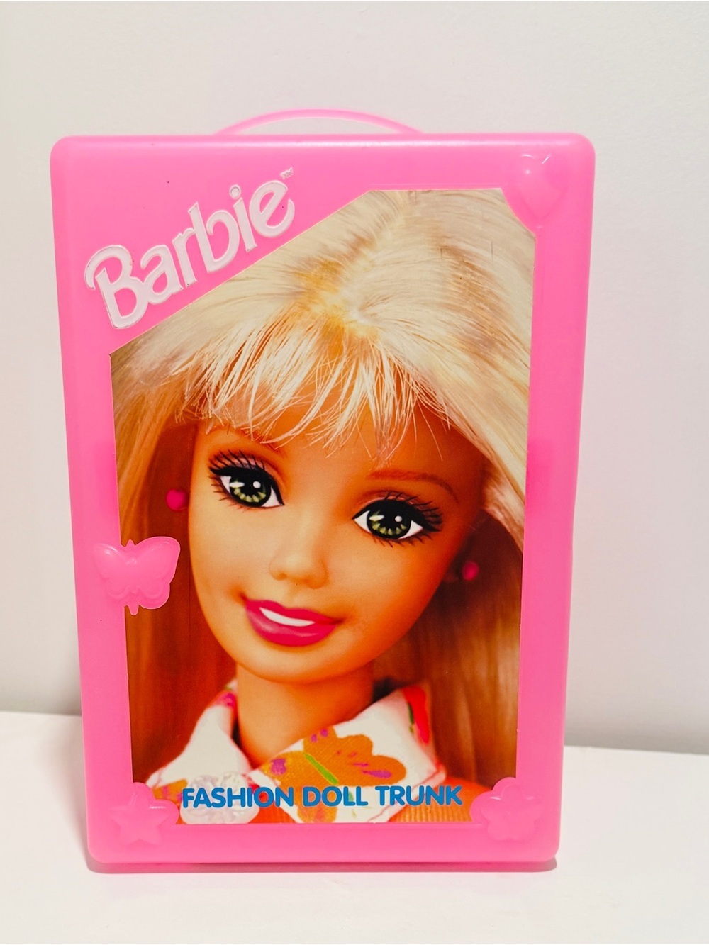 Vintage 1998 1999 Mattel Barbie Fashion Doll Trunk Carrying Case Pink Plastic